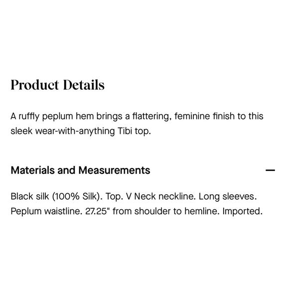 Tibi Black Silk Peplum Top 6 - Picture 4 of 9